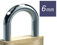 Padlock shackle thickness 6 mm