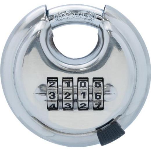 Zahlenvorhangschloss TCDI1/70RVS Schlosskörper-B.25mm STA geh.verchr.Zahlenrol.4