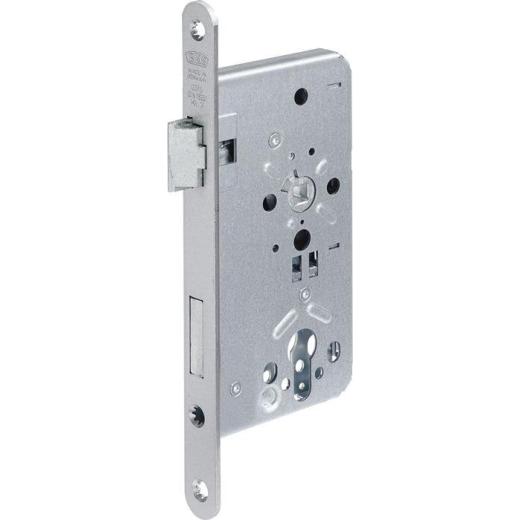 Objekt-Einsteckschloss 0515 PZW 24/ 55/72/8mm DIN L alufin.silber rd Kl 3 Zinkd.