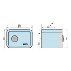mySafe 350 Elektronische Meubelkluis | met code, alarmbeveiligd / blauw-wit