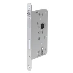 Front door mortise lock ES 977, 20/65 mm, PZW design, rounded faceplate, DIN right