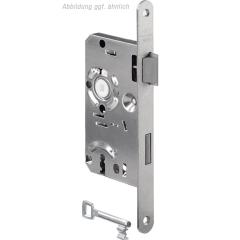 BKS - Mortise lock plate 18 mm, round, DIN right, latch and bolt made of plastic
