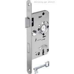 BKS - Mortise lock, faceplate 20 mm, round, DIN left, latch and bolt made of die-cast zinc